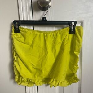 Bright Yellow Ruffle Swim Skirt NWT